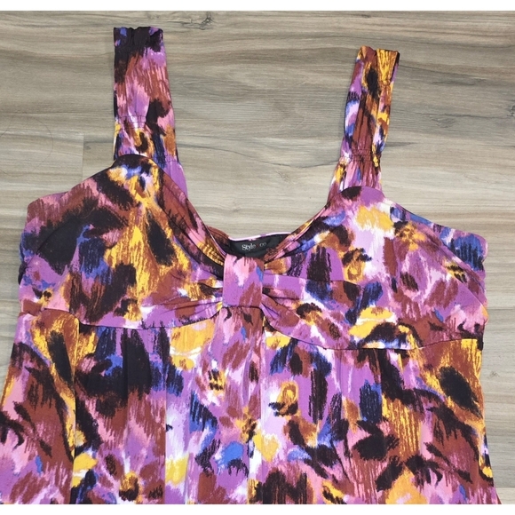 Style & Co Watercolor Print Maxi Dress, Size XL - Picture 2 of 6